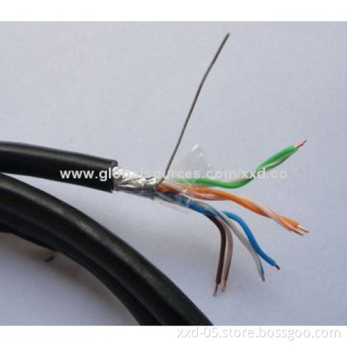 High-speed Cat5e FTP 24# CU Cable with 30AWG Wire Gauge, HDPE Insulation